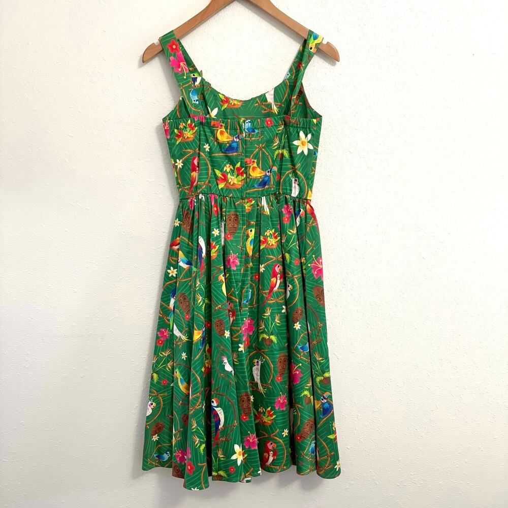 Disney Parks Enchanted Tiki Room Dress Women's XS Fit To Flare Disneyland Birds - Picture 3 of 13